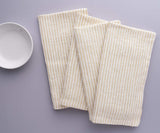 Red Linen Striped Napkins