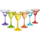 The Wine Savant Hand Blown Colorful Margarita (Set of 6)