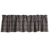 Whistler Kitchen Valance w/ Black & Gray Plaid