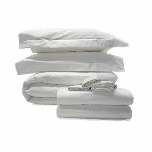 300TC Cotton Sateen Cotton Stripe All-In Bedding Bundle