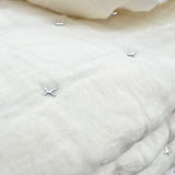 Plus-Stitch Linen Bed Coverlet