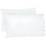 Allena 400TC Cotton Scallop Embroidery Sateen Microcheck Pillowcases (Set Of 2)