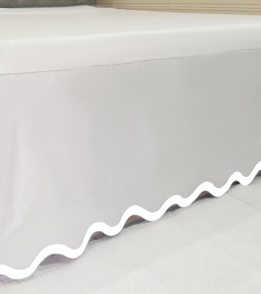 400TC Applique Scalloped Cotton Scallop Embroidery Tailored Bed Skirt