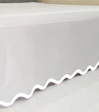 400TC Applique Scalloped Cotton Scallop Embroidery Tailored Bed Skirt