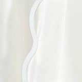 400TC Applique Scalloped Embroidery Cotton Curtain (Set Of 2)