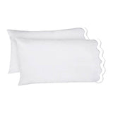 400TC Applique Scalloped Embroidery Cotton Pillowcases (Set Of 2)