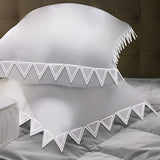 Ashley 400TC Cotton Traingle Embroidery Sateen Solid Euro Pillow Sham