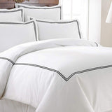 500TC Cotton Double Embroidery Sateen Solid Duvet Cover Set