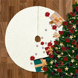 Velvet Quilted Round Christmas Tree Skirt