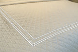 Classic Border Diamond Knitted Cotton Coverlet
