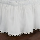 400TC Cotton Pom Fringe Sateen Solid Wrap Around Boho Bed Skirt