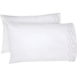 400TC Double Wavy Embroidered Cotton Pillowcases (Set of 2)