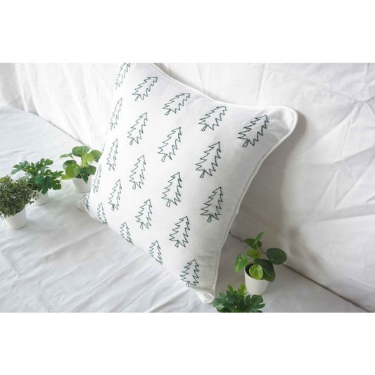 Embroidered Christmas Tree Pillow Cover (Set of 1)