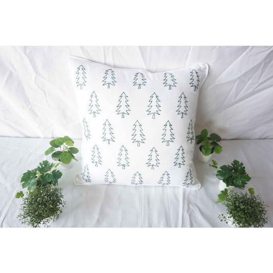 Embroidered Christmas Tree Pillow Cover (Set of 1)