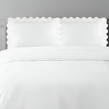 Imaginary Scallop 400TC Cotton Embroidery Sateen Solid Pillow Sham