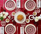 Red Embroidery Napkins- Line Design
