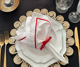 Red Embroidery Napkins- Line Design