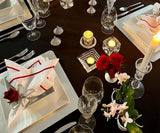 Red Embroidery Napkins- Line Design