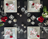 Red Embroidery Napkins- Line Design