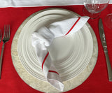 Red Embroidery Napkins- Line Design