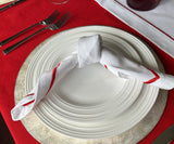 Red Embroidery Napkins- Line Design