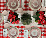 Red Embroidery Napkins- Line Design