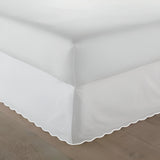 400TC Sateen Solid Cotton Luxurious Scallop Embroidery Tailored Bed Skirt