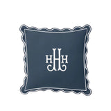 Monogram 400TC Luxurious Scallop Embroidery & Border Cotton Euro Sham