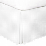 Allena 400TC Sateen Microcheck Cotton Scallop Embroidery Tailored Bed Skirt