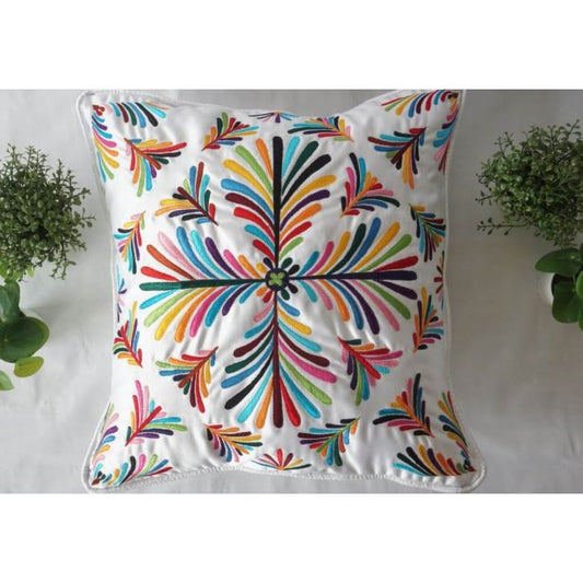 Multicolor Embroidery Pillow Cover (Set of 1)