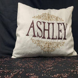 Personalized Name Wine Gold Throw Pillow Cover (Set of 1)