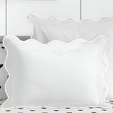400TC Cotton Scallop Embroidery Sateen Solid Pillow Sham