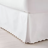 400TC Sateen Solid Cotton Scallop Embroidery Tailored Bed Skirt