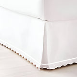 400TC Sateen Cotton Scallop Embroidery & Border Tailored Bed Skirt