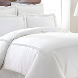 400TC Cotton Triple Embroidery Sateen Solid Duvet Cover Set