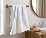 White Cotton Waffle Bath Towel