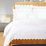 400TC Zig & Zag U Shape Embroidery Cotton Duvet Cover Set