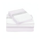 400TC Triple Embroidery Sateen Solid Cotton Sheet Set