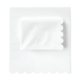 Allena 400TC Cotton Scallop Embroidery Sateen Solid Sheet Set