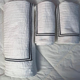 400TC Striped Cotton Sateen Double Embroidery Coverlet