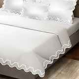 Imaginary Scallop 400TC Cotton Embroidery Sateen Solid Duvet Cover Set