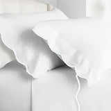 400TC Cotton Scallop Embroidery Sateen Solid Top Sheet