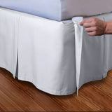 400TC Cotton Sateen Velcro Detachable Pleated Bed Skirt