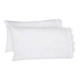 400TC Cotton Scallop Embroidery & Border Sateen Solid Sheet Set