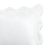 400TC Cotton Scallop Embroidery & Border Sateen Solid Pillow Sham