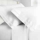 400TC Embroidery & Border Cotton Sateen Solid Pillowcases (Set Of 2)