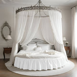400TC Sateen Solid Cotton Gathered Round Bed Skirt