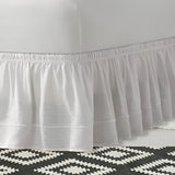 400TC Sateen Solid Cotton Single Embroidered Wrap Around Bed Skirt