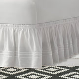 400TC Sateen Solid Cotton Triple Embroidered Wrap Around Bed Skirt