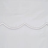 400TC Cotton Scallop Embroidery Sateen Solid Top Sheet